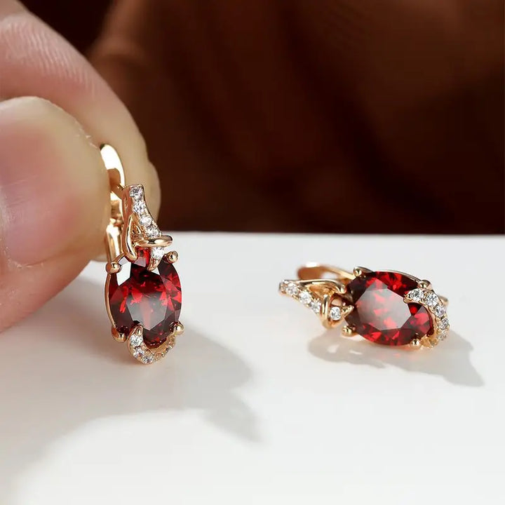 Crimson Twilight Drop Earrings