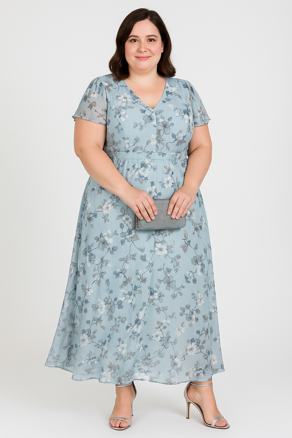 The Poppy | Floral V-neck Tummy Covering Dress