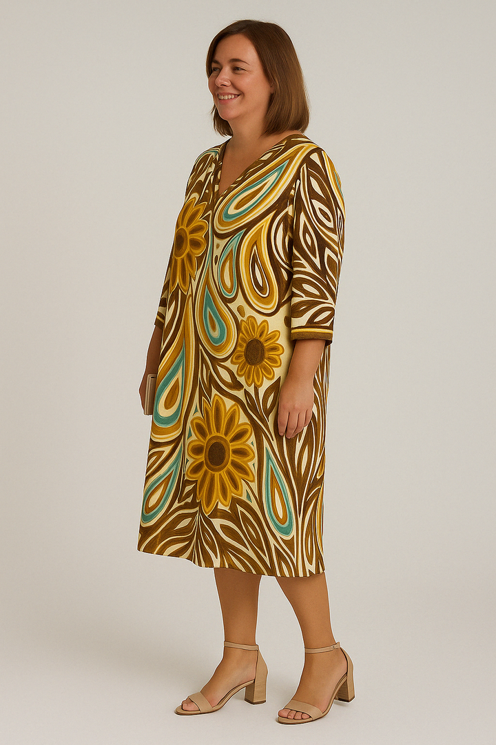 The Thalia | Flowered Tummy Covering Dress