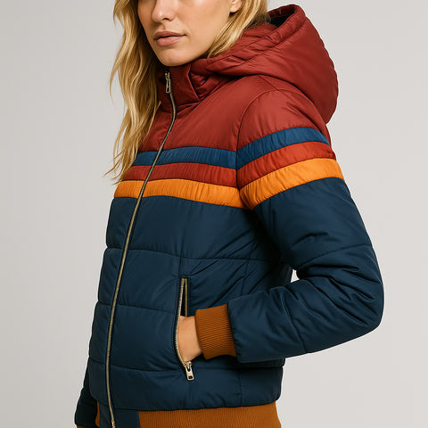 Lena | Retro Stripe Hoodie Jacket