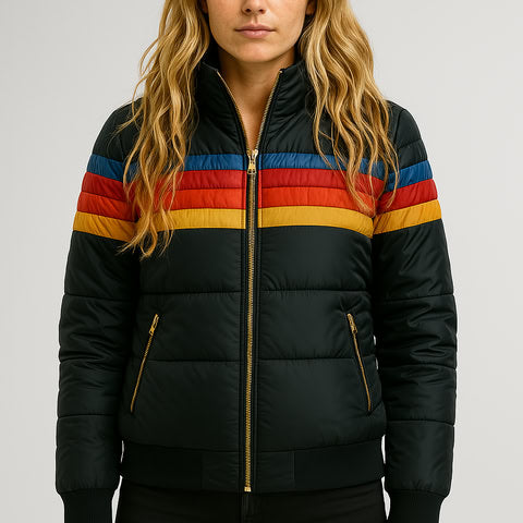 Lena | Retro Stripe Hoodie Jacket