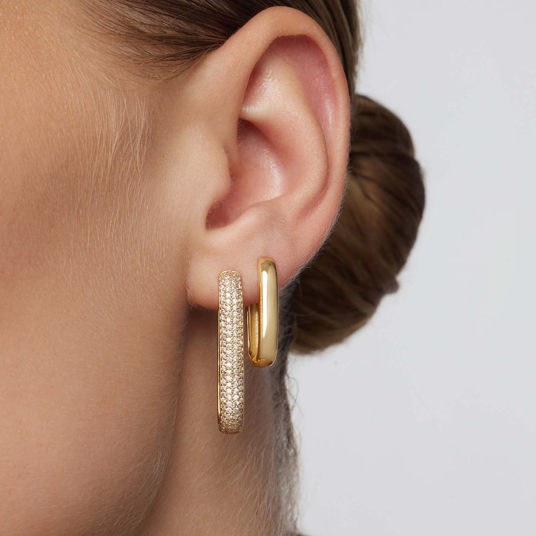 Large Icon Pavé Hoops