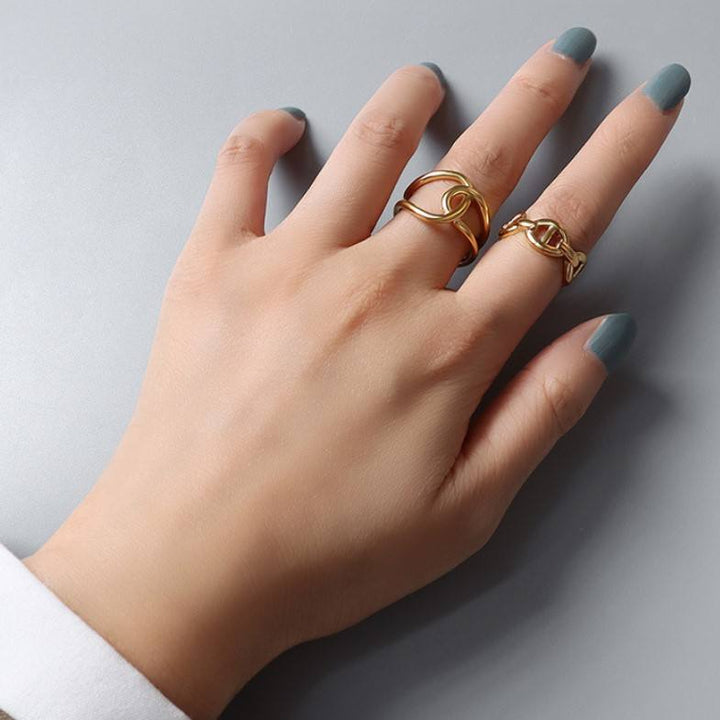 Gold Modern Irregular Circle Ring