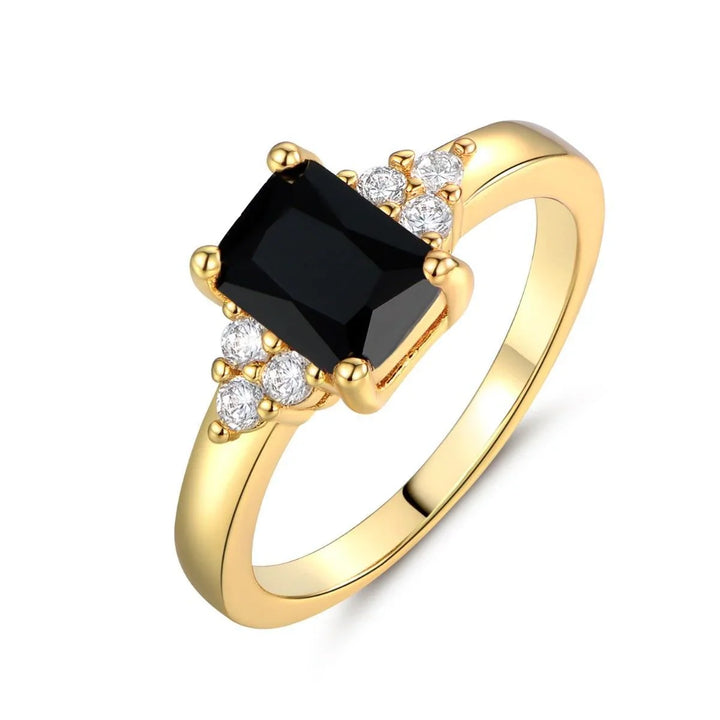 Sophia's Jewels - Black Spinel Baguette Ring
