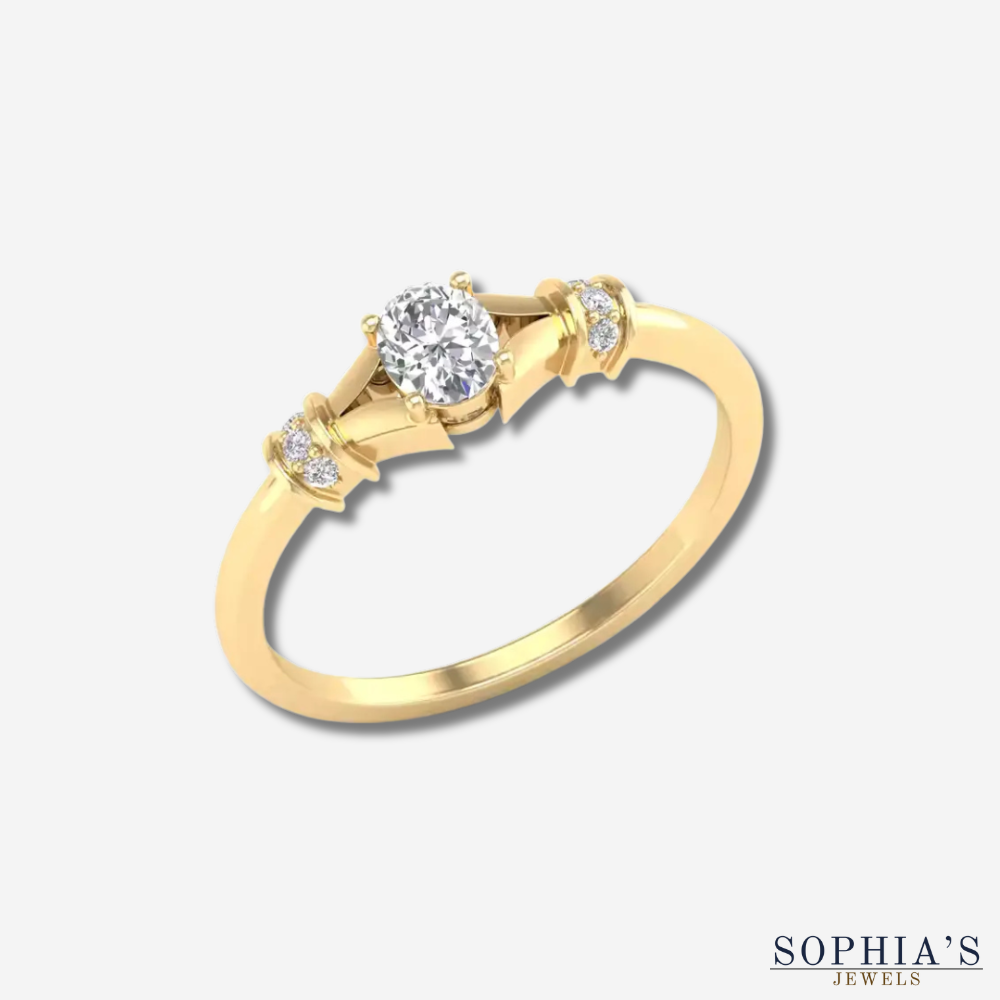 Gold Oval Cut Ring