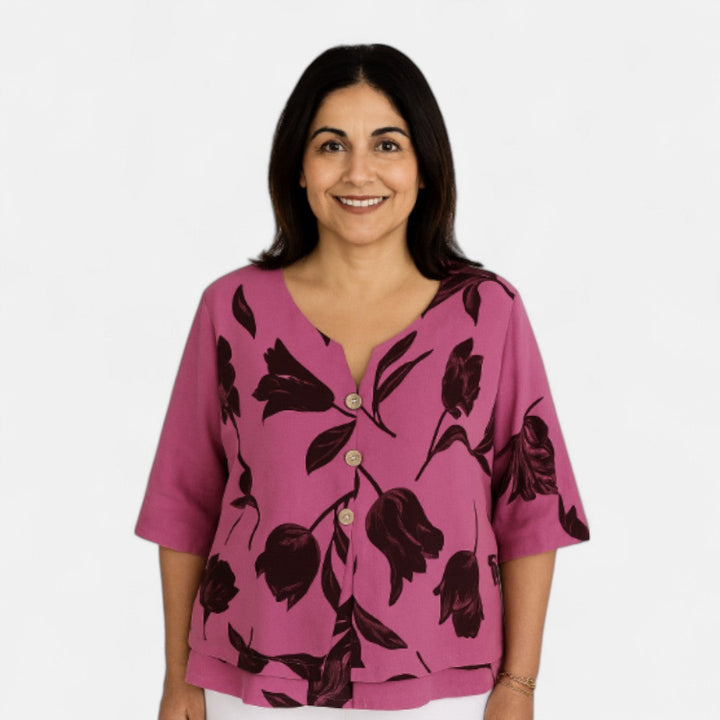 The Elara | Flattering Floral Blouse