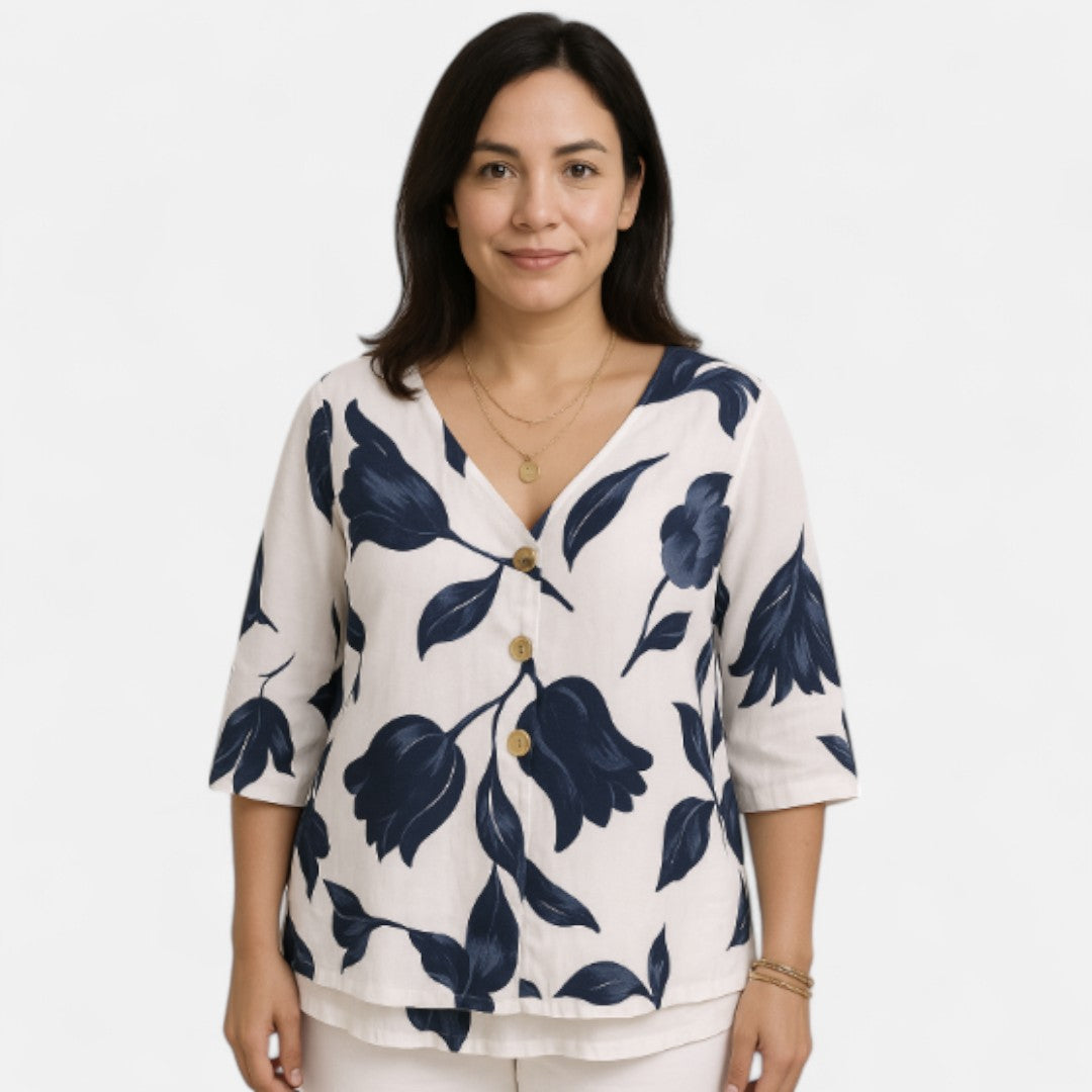 The Elara | Flattering Floral Blouse