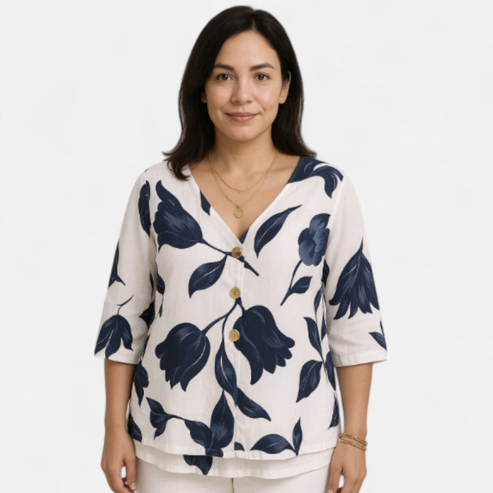 The Elara | Flattering Floral Blouse