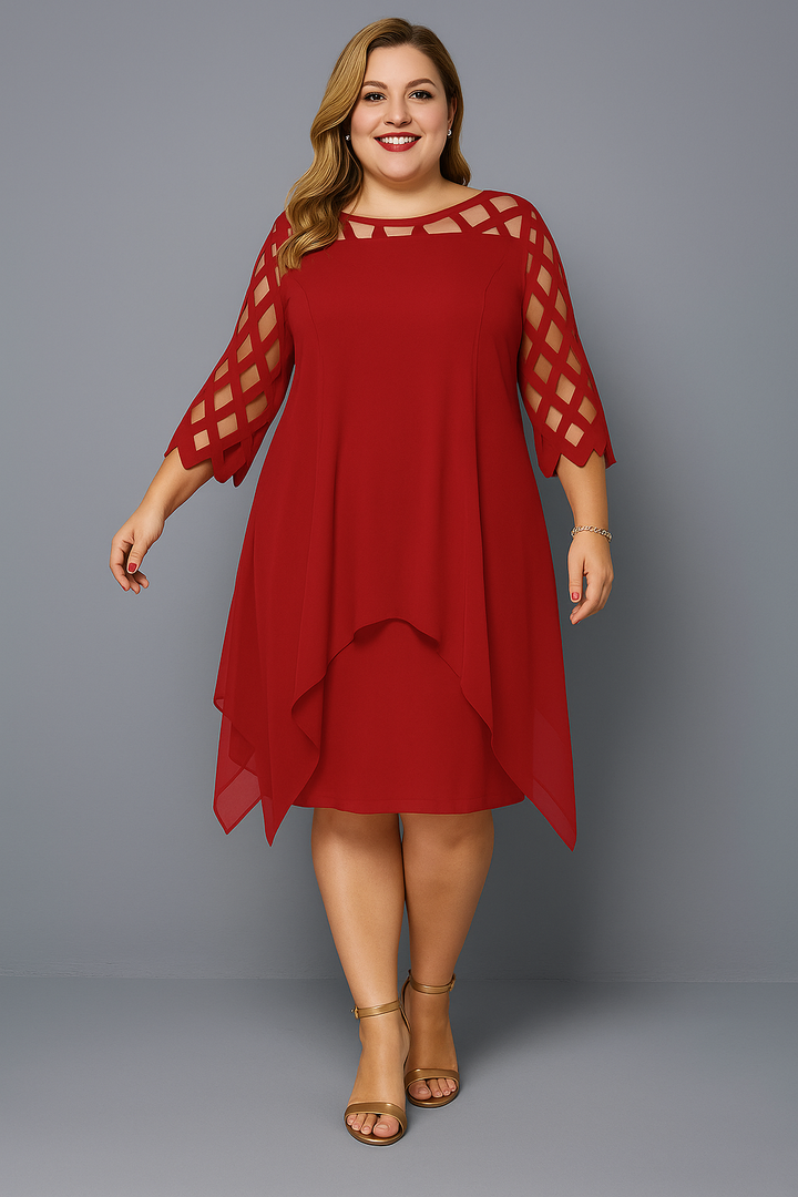 The Talia | Elegant Lace Sleeve Tummy Covering Dress