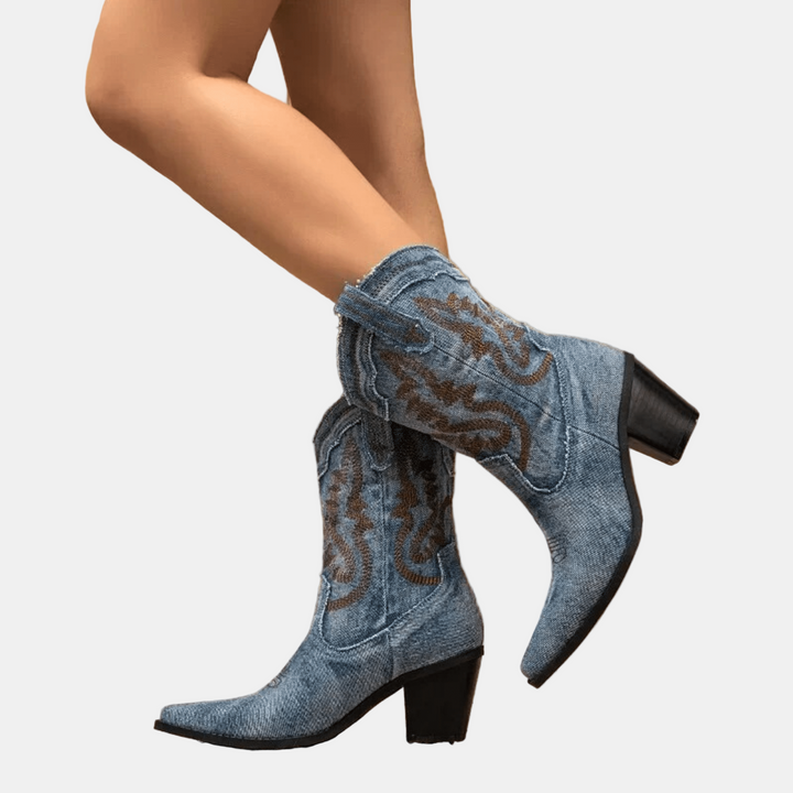 Taylor | Denim-Style Ankle Boots