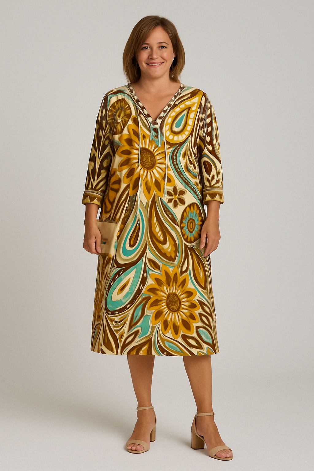 The Thalia | Flowered Tummy Covering Dress