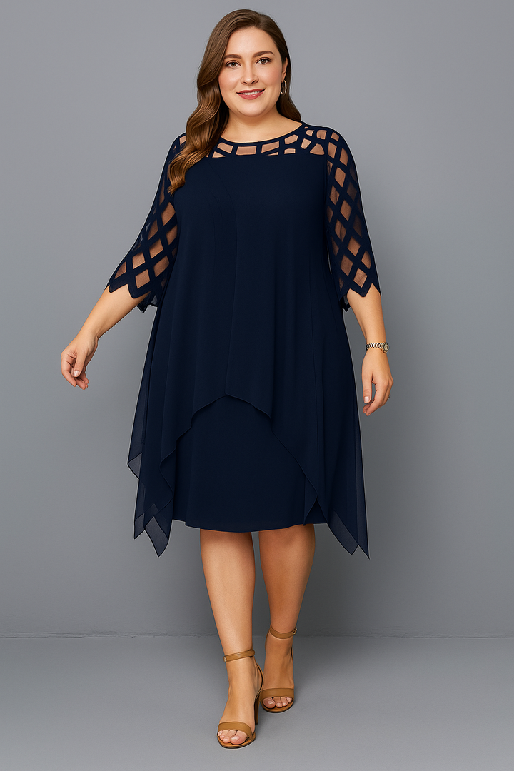 The Talia | Elegant Lace Sleeve Tummy Covering Dress