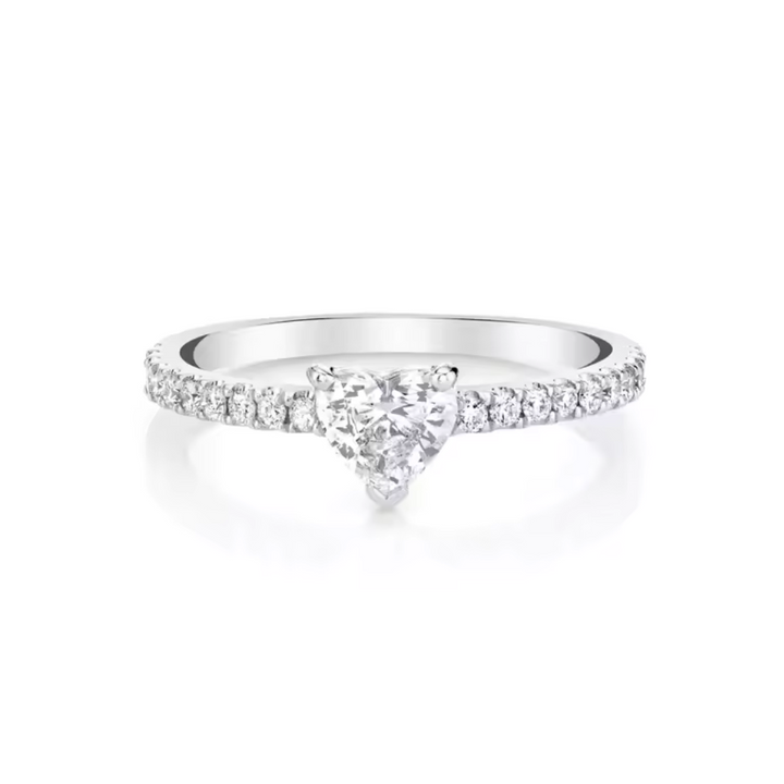 Heart CZ Gold Engagement Ring