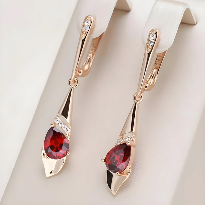 Exquisite Red Crystal Earrings