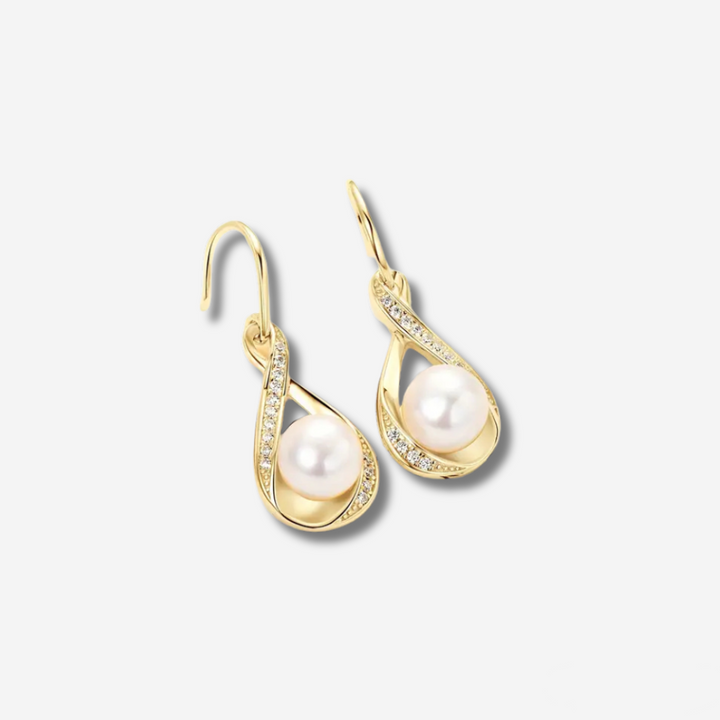 Gold Pearl Earrings