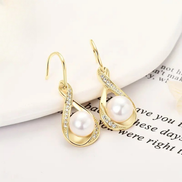 Gold Pearl Earrings