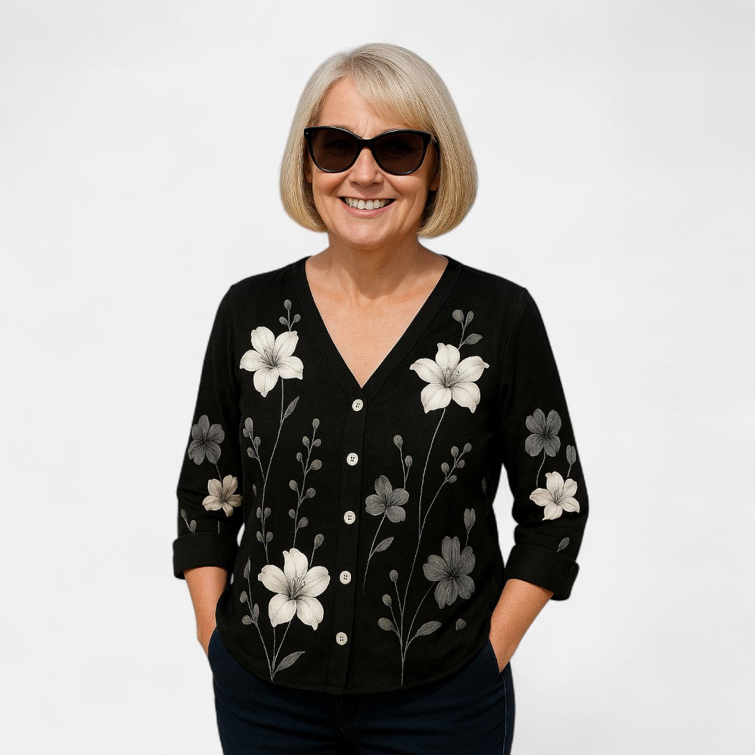 The Dahlia | Loose-Fit Floral Top