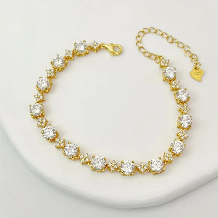 Gold Plated Moissanite Tennis Bracelet