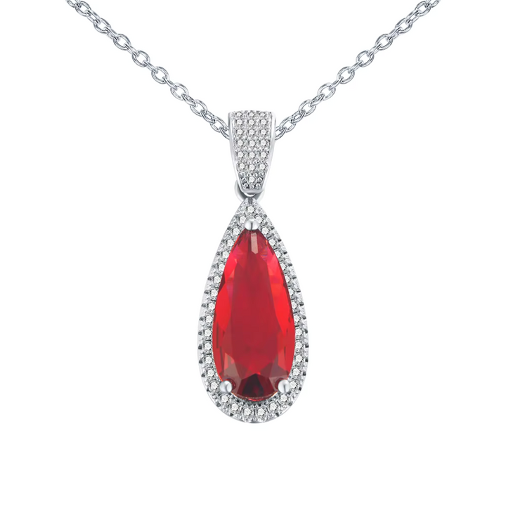 Red Rhinestone Zirconia Jewelry Set