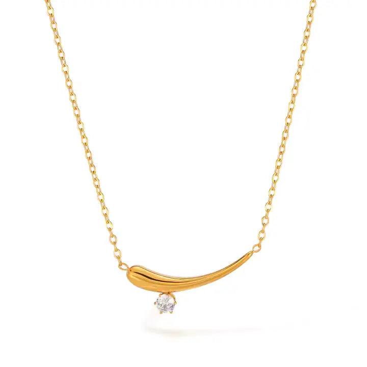 Gold Zircon Collar Necklace